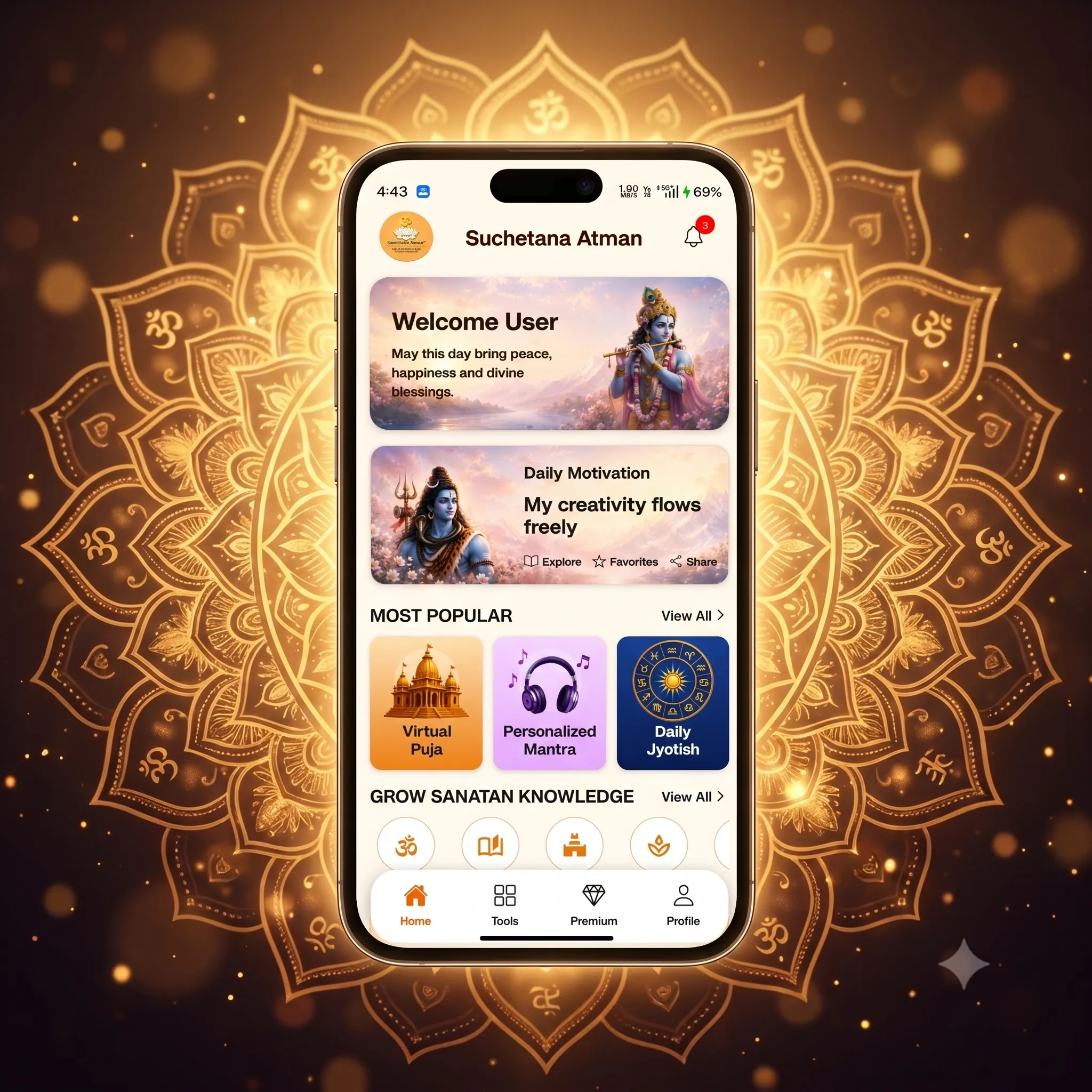 Suchetana Atman App Mockup